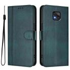 For Motorola Moto G Power 2021 Line Splicing Buckle Retro Leather Phone Case(Dark Green) - 2