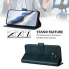 For Motorola Moto G Power 2021 Line Splicing Buckle Retro Leather Phone Case(Dark Green) - 3