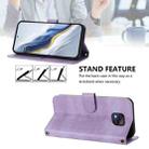 For Motorola Moto G Power 2021 Line Splicing Buckle Retro Leather Phone Case(Purple) - 3
