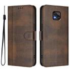 For Motorola Moto G Power 2021 Line Splicing Buckle Retro Leather Phone Case(Brown) - 2