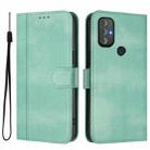 For Motorola Moto G Power 2022 Line Splicing Buckle Retro Leather Phone Case(Mint) - 2