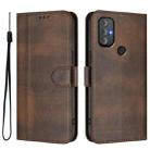 For Motorola Moto G Power 2022 Line Splicing Buckle Retro Leather Phone Case(Brown) - 2