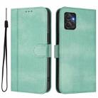 For Motorola Moto G Power 2023 5G Line Splicing Buckle Retro Leather Phone Case(Mint) - 2