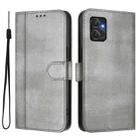 For Motorola Moto G Power 2023 5G Line Splicing Buckle Retro Leather Phone Case(Grey) - 2