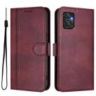 For Motorola Moto G Power 2023 5G Line Splicing Buckle Retro Leather Phone Case(Wine Red) - 2