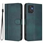 For Motorola Moto G Power 2023 5G Line Splicing Buckle Retro Leather Phone Case(Dark Green) - 2