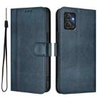 For Motorola Moto G Power 2023 5G Line Splicing Buckle Retro Leather Phone Case(Dark Blue) - 2
