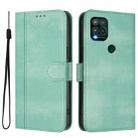 For Motorola Moto G Stylus 5G 2021 Line Splicing Buckle Retro Leather Phone Case(Mint) - 2