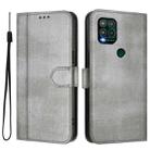 For Motorola Moto G Stylus 5G 2021 Line Splicing Buckle Retro Leather Phone Case(Grey) - 2