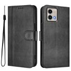 For Motorola Moto G Stylus 5G 2023 Line Splicing Buckle Retro Leather Phone Case(Black) - 2