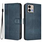 For Motorola Moto G Stylus 5G 2023 Line Splicing Buckle Retro Leather Phone Case(Dark Blue) - 2