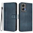For Motorola Moto G Stylus 5G 2024 Line Splicing Buckle Retro Leather Phone Case(Dark Blue) - 2