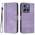 For Motorola Moto G Stylus 5G 2025 Global Line Splicing Buckle Retro Leather Phone Case(Purple) - 2
