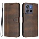 For Motorola Moto G Stylus 5G 2025 Global Line Splicing Buckle Retro Leather Phone Case(Brown) - 2