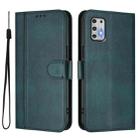 For Motorola Moto G Stylus 4G 2021 Line Splicing Buckle Retro Leather Phone Case(Dark Green) - 2