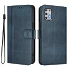 For Motorola Moto G Stylus 4G 2021 Line Splicing Buckle Retro Leather Phone Case(Dark Blue) - 2