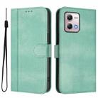 For Motorola Moto G Stylus 4G 2023 Line Splicing Buckle Retro Leather Phone Case(Mint) - 2