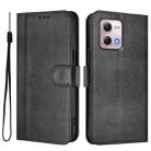 For Motorola Moto G Stylus 4G 2023 Line Splicing Buckle Retro Leather Phone Case(Black) - 2