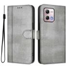 For Motorola Moto G Stylus 4G 2023 Line Splicing Buckle Retro Leather Phone Case(Grey) - 2