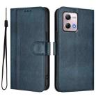 For Motorola Moto G Stylus 4G 2023 Line Splicing Buckle Retro Leather Phone Case(Dark Blue) - 2