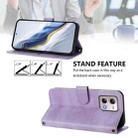 For Motorola Moto G Stylus 4G 2023 Line Splicing Buckle Retro Leather Phone Case(Purple) - 3