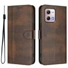 For Motorola Moto G Stylus 4G 2023 Line Splicing Buckle Retro Leather Phone Case(Brown) - 2