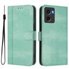 For Motorola Moto G05 / E15 Line Splicing Buckle Retro Leather Phone Case(Mint) - 2