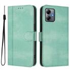 For Motorola Moto G14 4G / G54 5G EU Line Splicing Buckle Retro Leather Phone Case(Mint) - 2