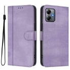 For Motorola Moto G14 4G / G54 5G EU Line Splicing Buckle Retro Leather Phone Case(Purple) - 2