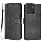 For Motorola Moto G15 / G15 Power Line Splicing Buckle Retro Leather Phone Case(Black) - 2