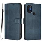 For Motorola Moto G30 / G20 / G10 Line Splicing Buckle Retro Leather Phone Case(Dark Blue) - 2