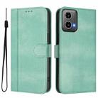 For Motorola Moto G34 5G / G45 5G Line Splicing Buckle Retro Leather Phone Case(Mint) - 2