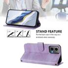 For Motorola Moto G34 5G / G45 5G Line Splicing Buckle Retro Leather Phone Case(Purple) - 3