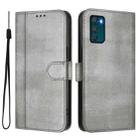 For Motorola Moto G42 4G Line Splicing Buckle Retro Leather Phone Case(Grey) - 2