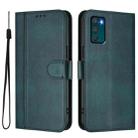 For Motorola Moto G42 4G Line Splicing Buckle Retro Leather Phone Case(Dark Green) - 2
