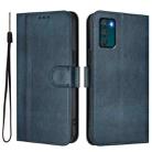 For Motorola Moto G42 4G Line Splicing Buckle Retro Leather Phone Case(Dark Blue) - 2