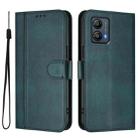 For Motorola Moto G53 5G / G13 4G / G23 4G Line Splicing Buckle Retro Leather Phone Case(Dark Green) - 2