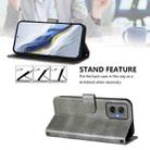 For Motorola Moto G55 5G Line Splicing Buckle Retro Leather Phone Case(Grey) - 3