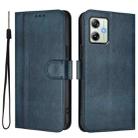 For Motorola Moto G64 India / G54 5G India Line Splicing Buckle Retro Leather Phone Case(Dark Blue) - 2