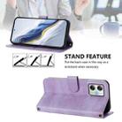 For Motorola Moto G64 India / G54 5G India Line Splicing Buckle Retro Leather Phone Case(Purple) - 3