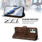 For Motorola Moto G64 India / G54 5G India Line Splicing Buckle Retro Leather Phone Case(Brown) - 3