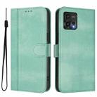 For Motorola Moto G72 Line Splicing Buckle Retro Leather Phone Case(Mint) - 2