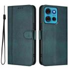 For Motorola Moto G75 5G Line Splicing Buckle Retro Leather Phone Case(Dark Green) - 2