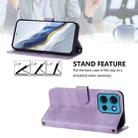 For Motorola Moto G75 5G Line Splicing Buckle Retro Leather Phone Case(Purple) - 3