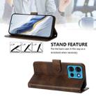 For Motorola Moto G75 5G Line Splicing Buckle Retro Leather Phone Case(Brown) - 3