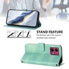 For Motorola Moto G84 5G Line Splicing Buckle Retro Leather Phone Case(Mint) - 3