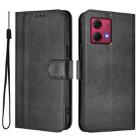 For Motorola Moto G84 5G Line Splicing Buckle Retro Leather Phone Case(Black) - 2