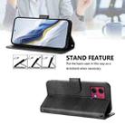 For Motorola Moto G84 5G Line Splicing Buckle Retro Leather Phone Case(Black) - 3