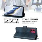 For Motorola Moto G84 5G Line Splicing Buckle Retro Leather Phone Case(Dark Blue) - 3