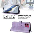 For Motorola Moto G84 5G Line Splicing Buckle Retro Leather Phone Case(Purple) - 3